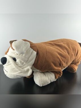 IKEA Gosig English Bulldog Plush Stuffed Animal Brown White Puppy Dog 20”